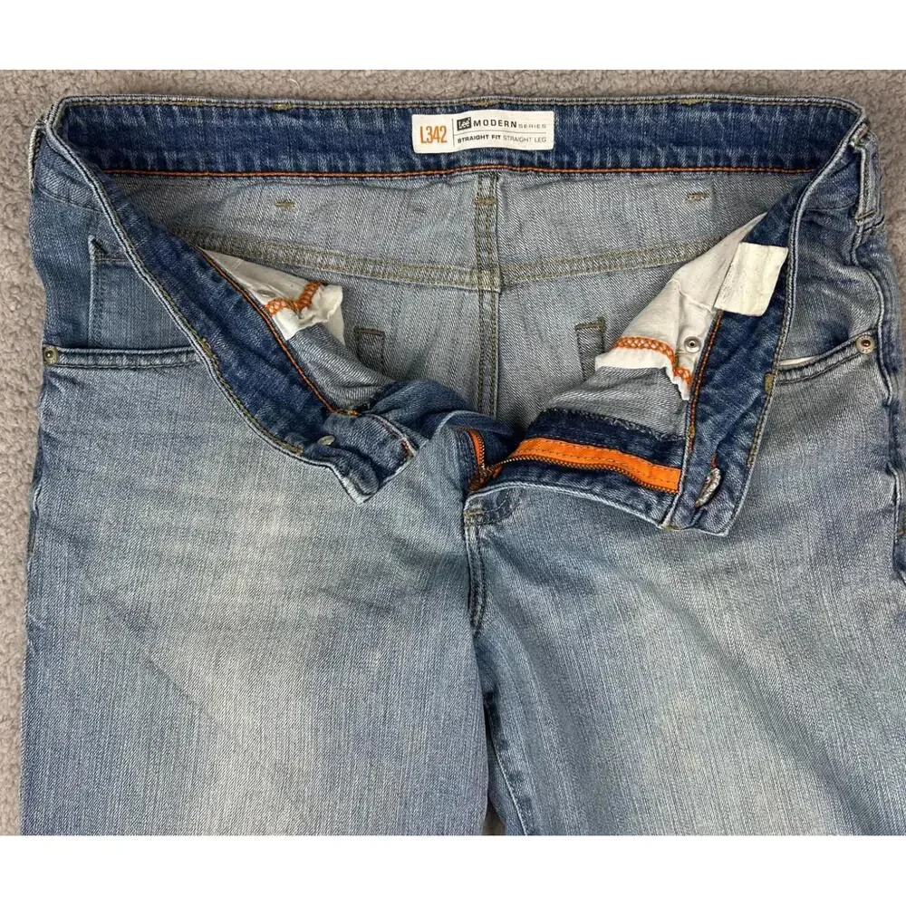 Lee Modern Series Straight Leg Jeans Mens Sz 34 Stretch Denim 5-Pockets Classic - Picture 6 of 13